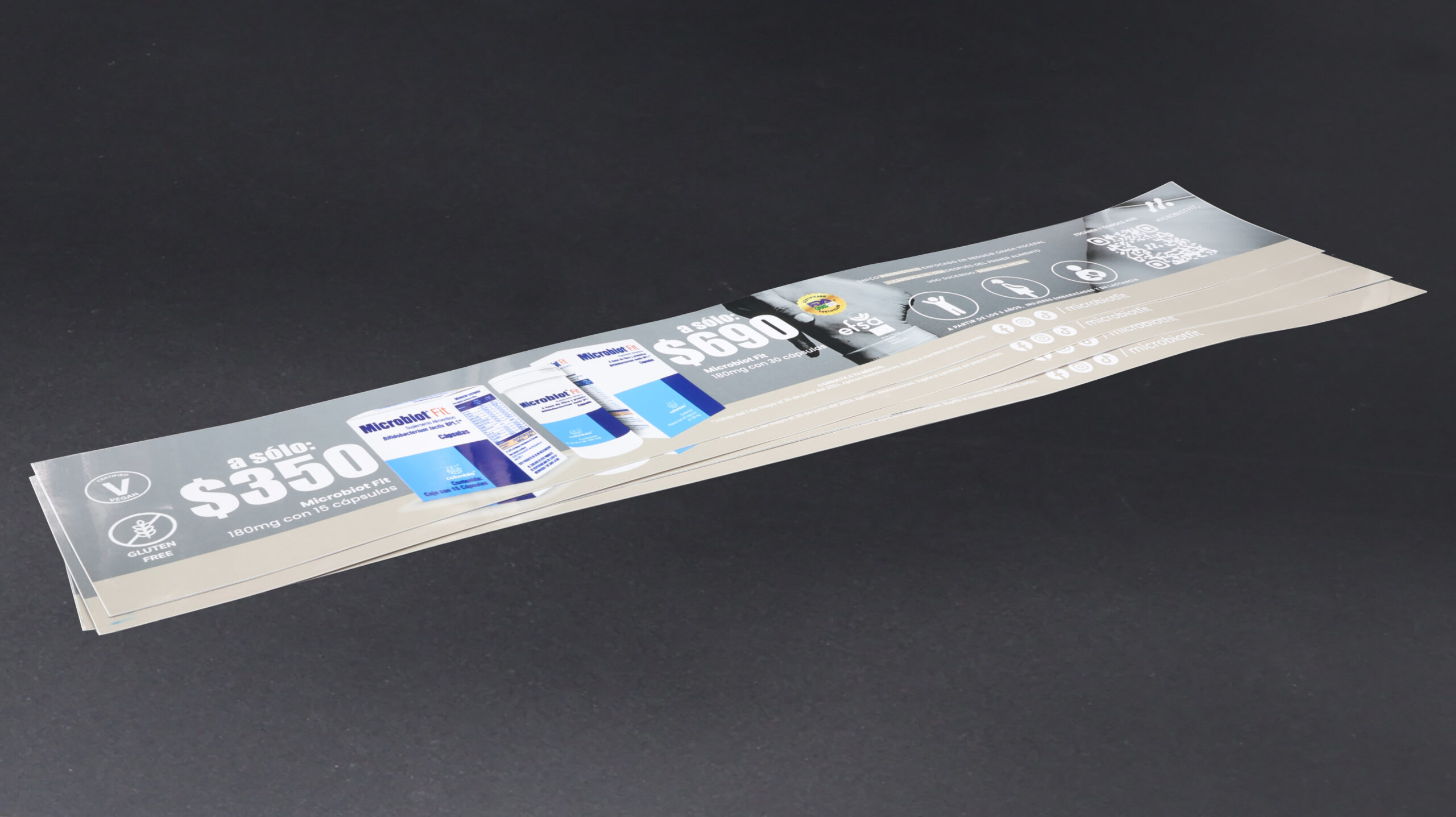 Cenefa vinil electrostatico impresa alta resolucion para pegarse en vidrio sin pegamento